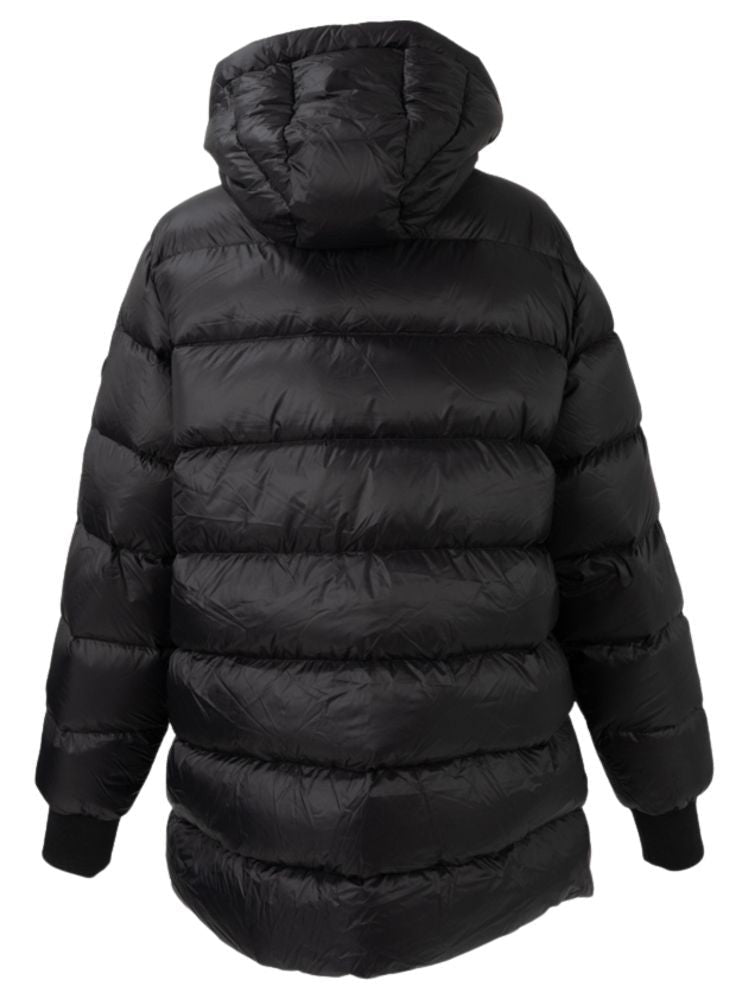 Sergio Moretti Black Quilted Hooded Nylon Down Jacket