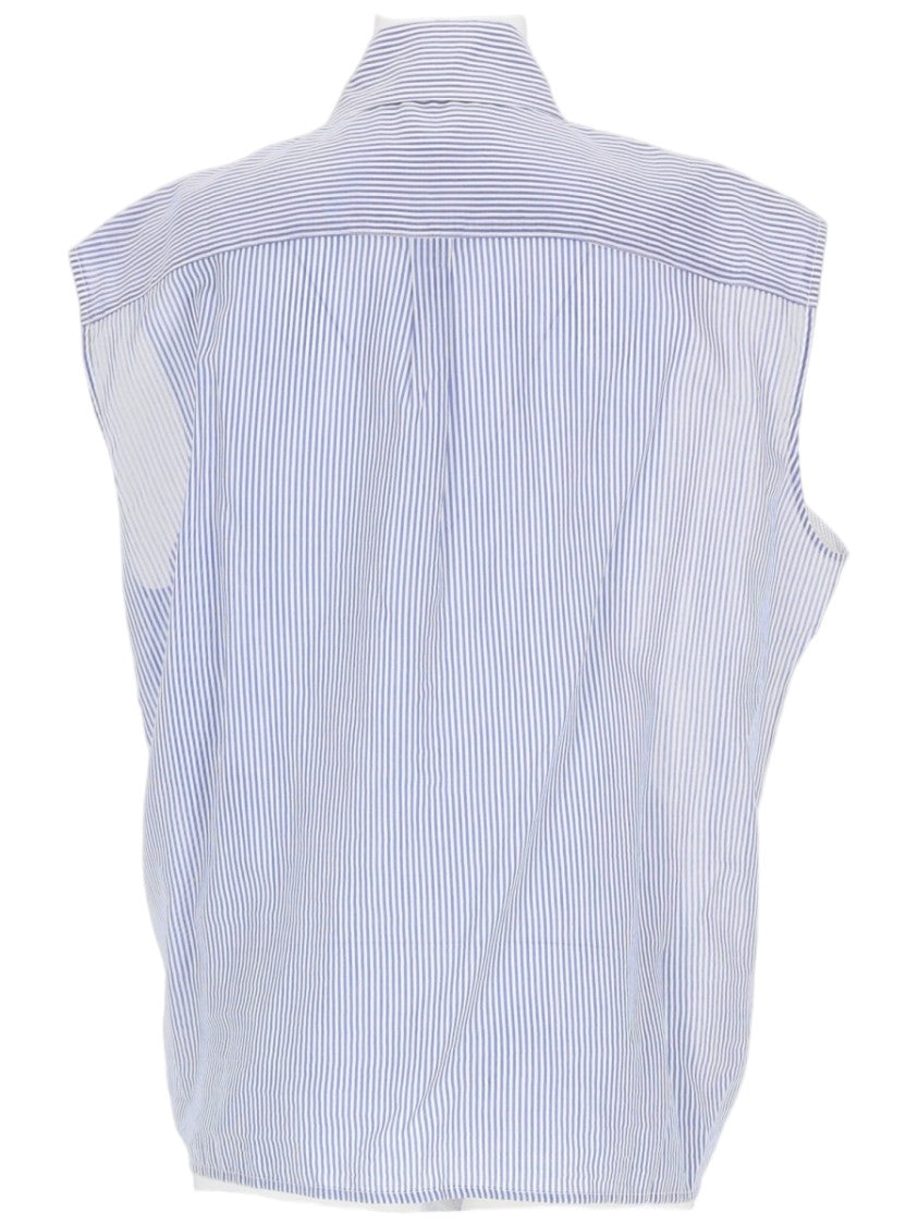 Mrz Asymmetrical Sleeveless Shirt With Front Tie Detail