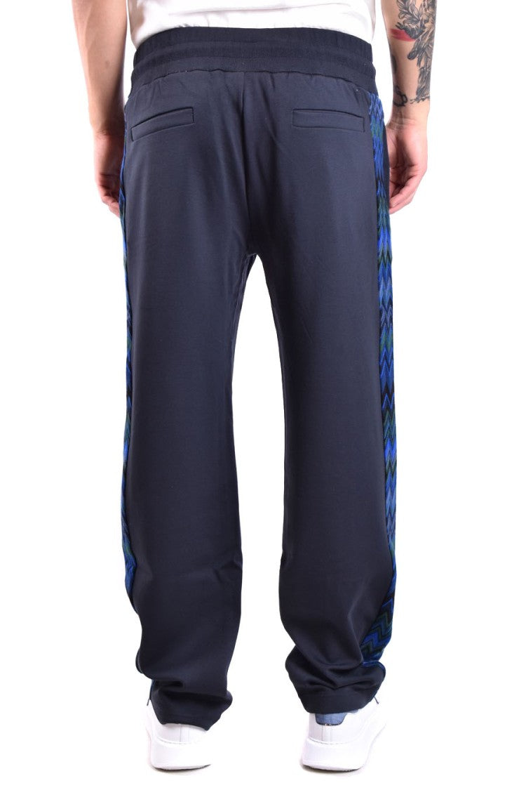 Missoni Sky Blue Trousers With Zigzag Pattern