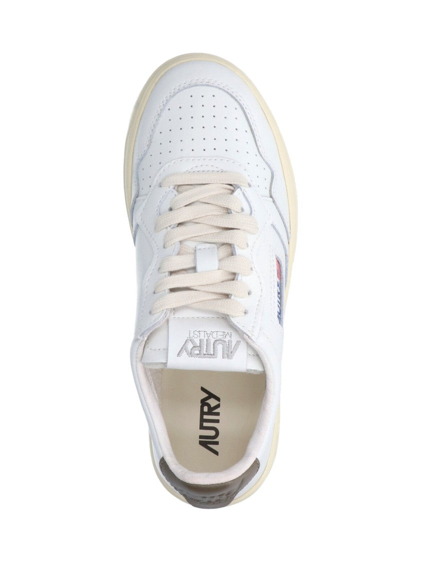 Autry White Leather Low-Top Sneakers
