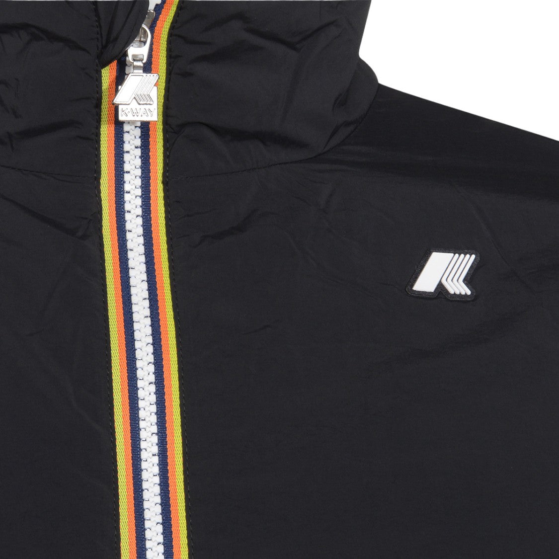 K-Way Black Casual Jacket With High Collar