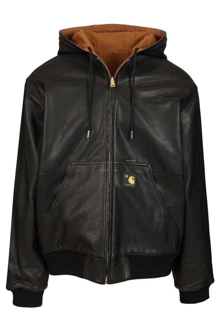 Carhartt Wip Smooth Black Leather Jacket
