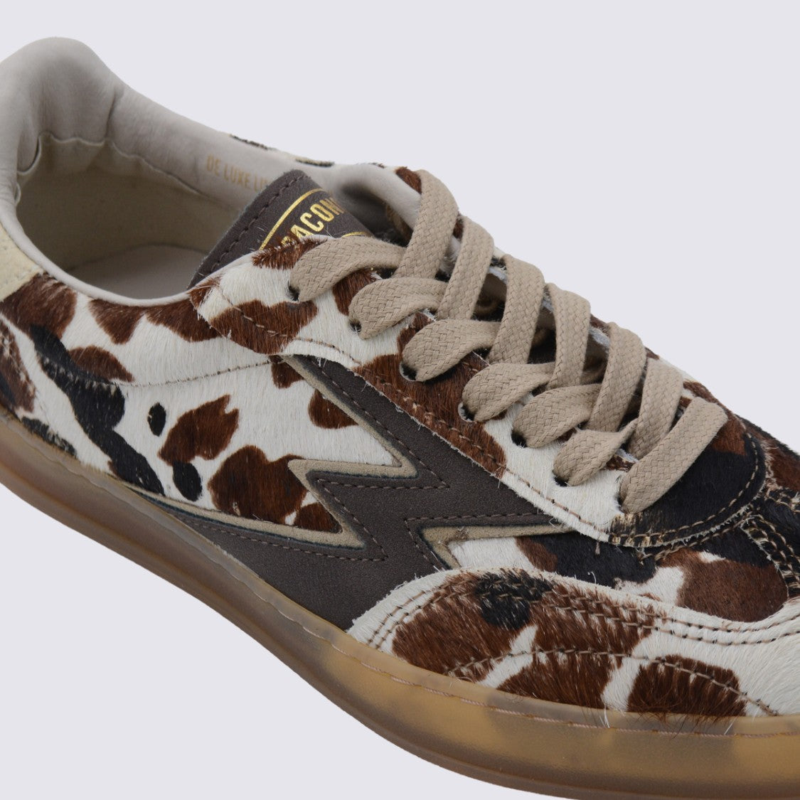 Moaconcept Multicolor Sneakers From Moaconcept Featuring Round Toe, Laces Fastening, Leather Sole And Animal Print.