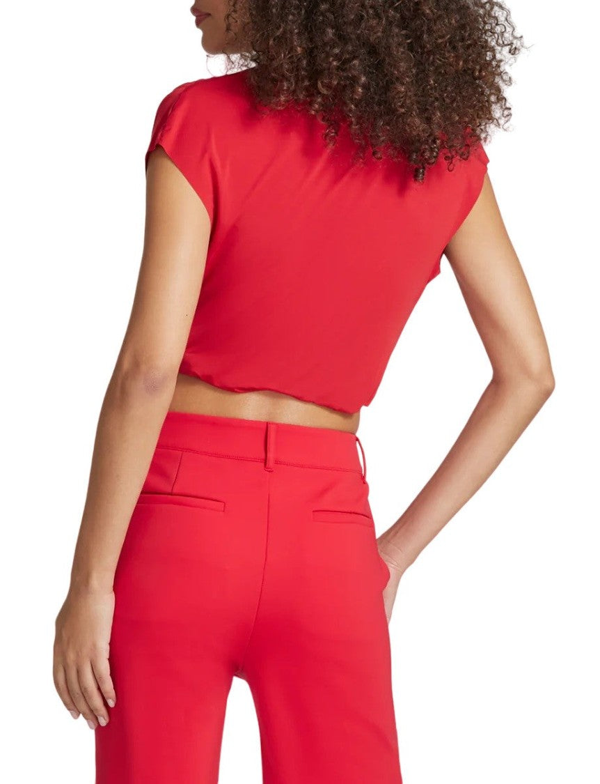 Commando Max Butter Draped Mockneck Short Sleeve Crop Top - Ts34