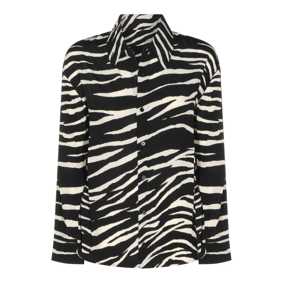 Zadig & Voltaire Animal Print Viscose Shirt With Button-Down Front