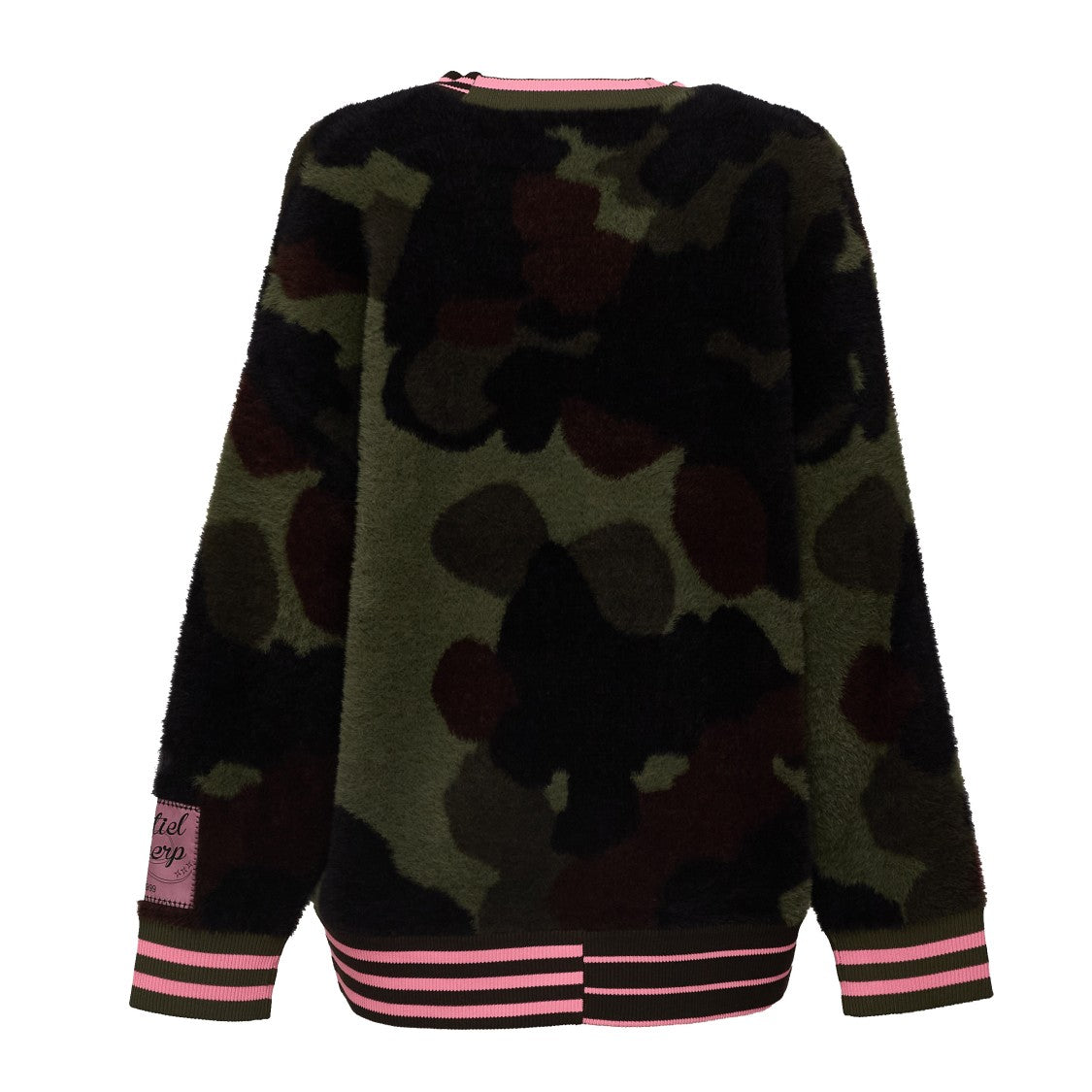 Essentiel Antwerp Kamoo Camouflage Pattern V-Neck Cardigan