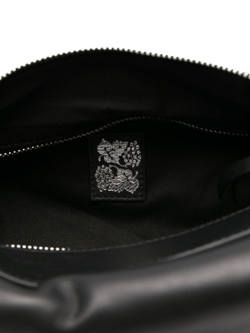 Federico Cina Crescent-Shaped Shoulder Bag In Smooth Calfskin Leather