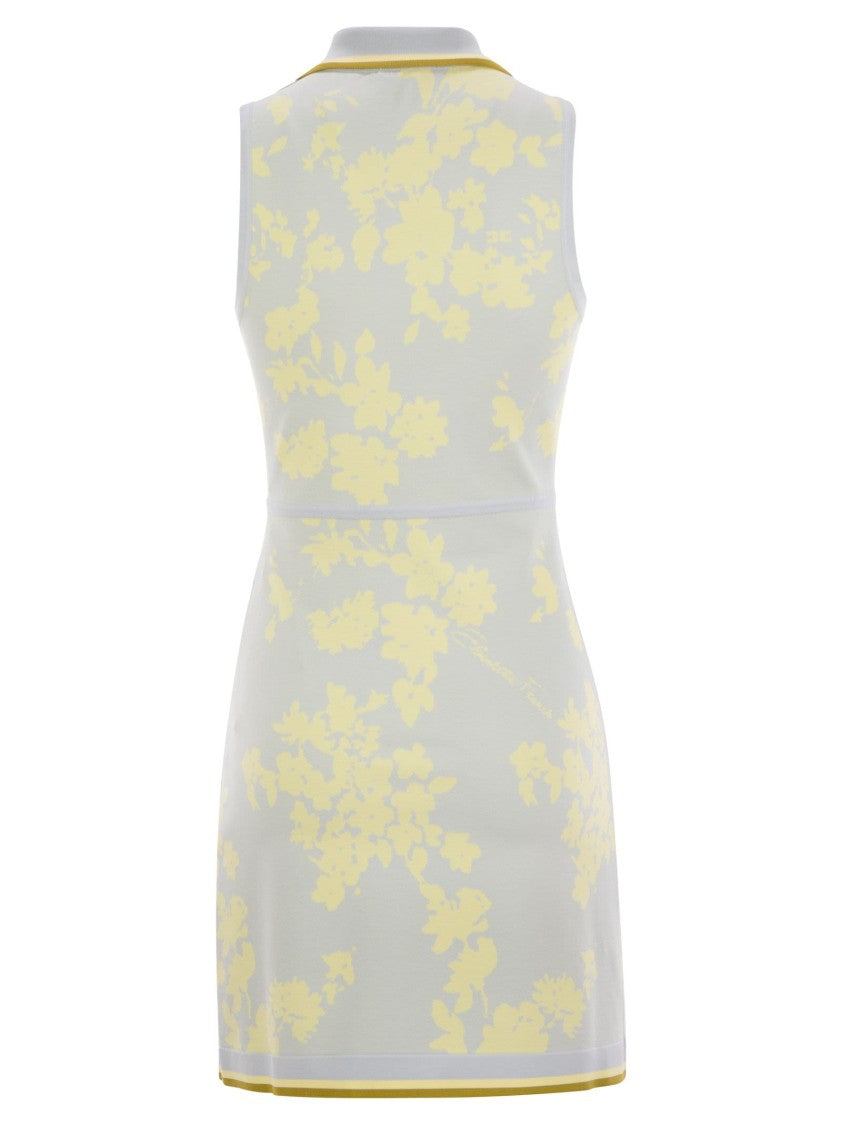Elisabetta Franchi Floral Jacquard Dress With Ruffles