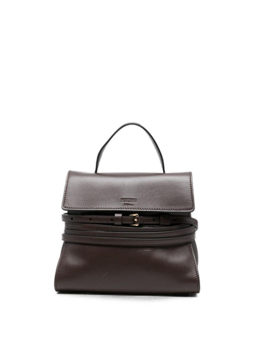 Moschino Structured Handbag With Smooth Leather Exterior And Gold-Tone Hardware