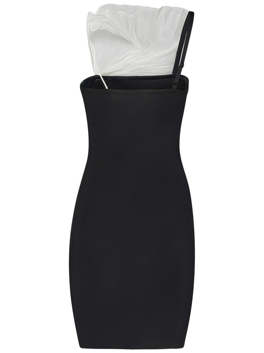 Nensi Dojaka Nora Mini Dress With Tulle Floral Accent