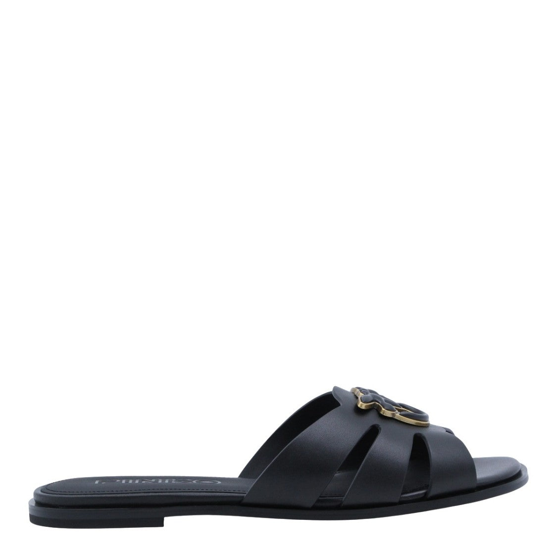 Pinko Open-Toe Flat Shoes With Cut-Out Straps And Gold Emblem