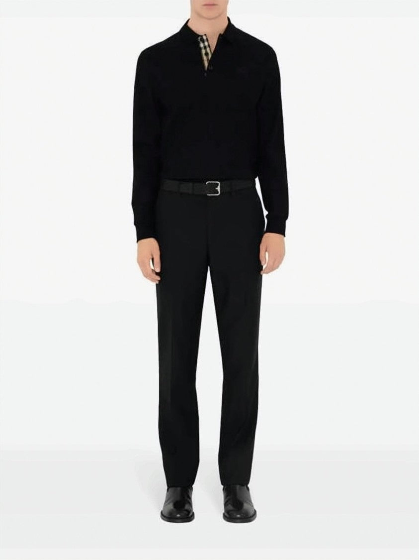 Burberry Long-Sleeve Polo Shirt With Classic Collar