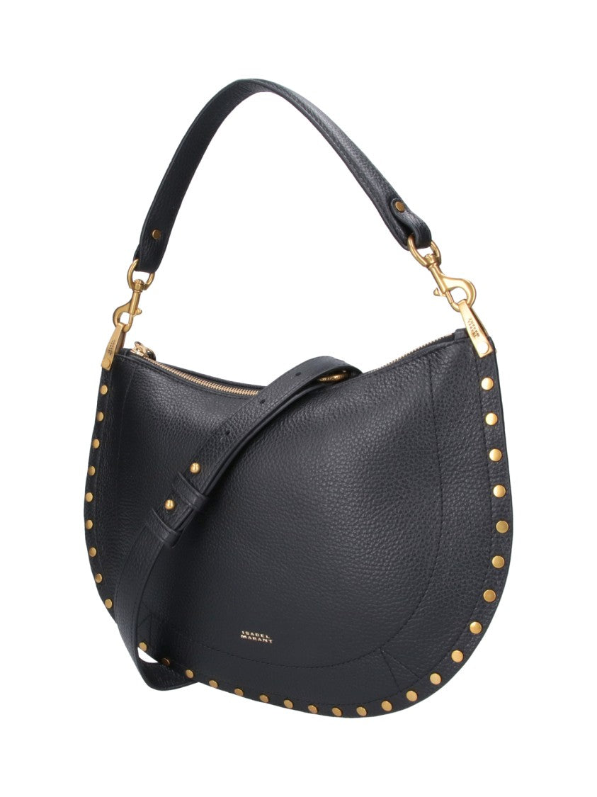 Isabel Marant Black Oskan Studded Calf Leather Shoulder Bag