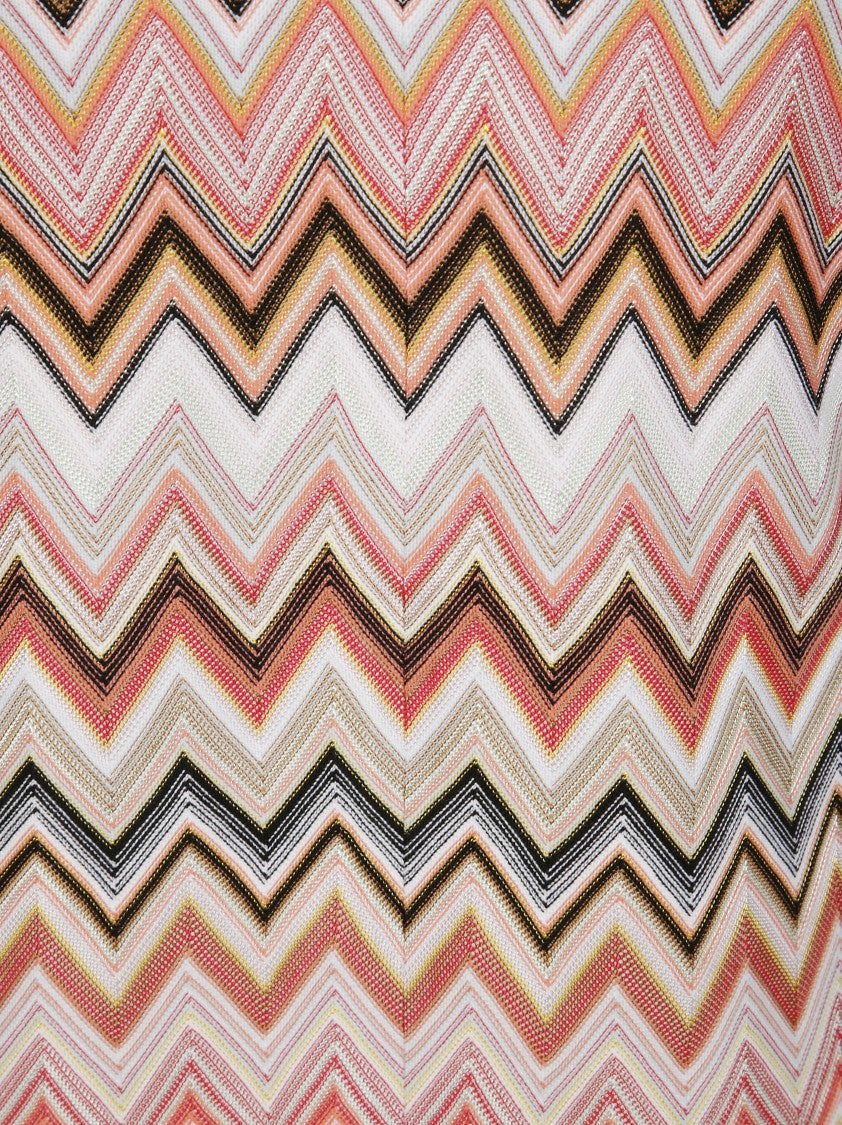 Missoni Short Dress With Zigzag Pattern In Orange