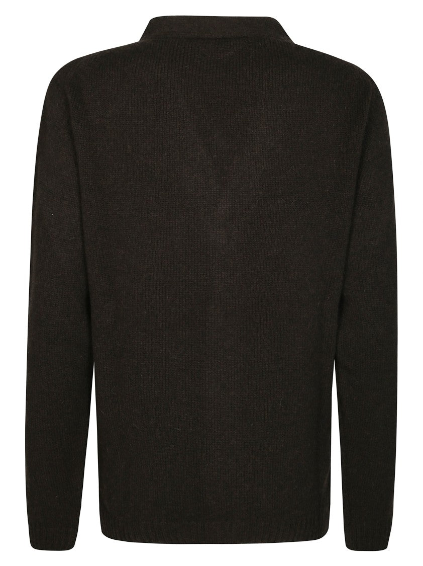Daniele Fiesoli Classic Cardigan With Deep V-Neck And Ribbed Texture