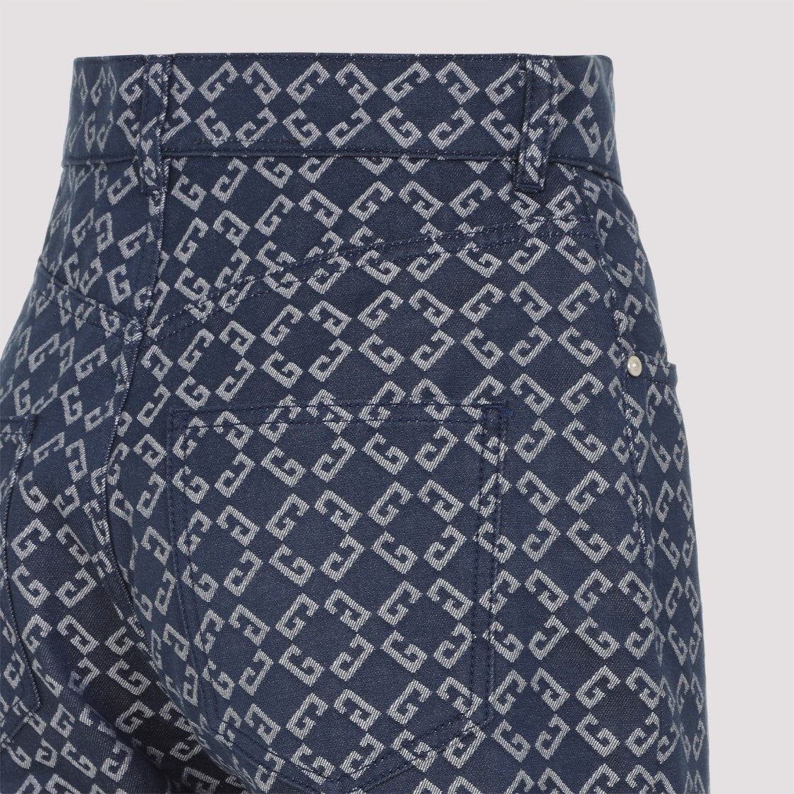 Givenchy High-Waisted Straight-Leg Jeans With Distinctive Pattern