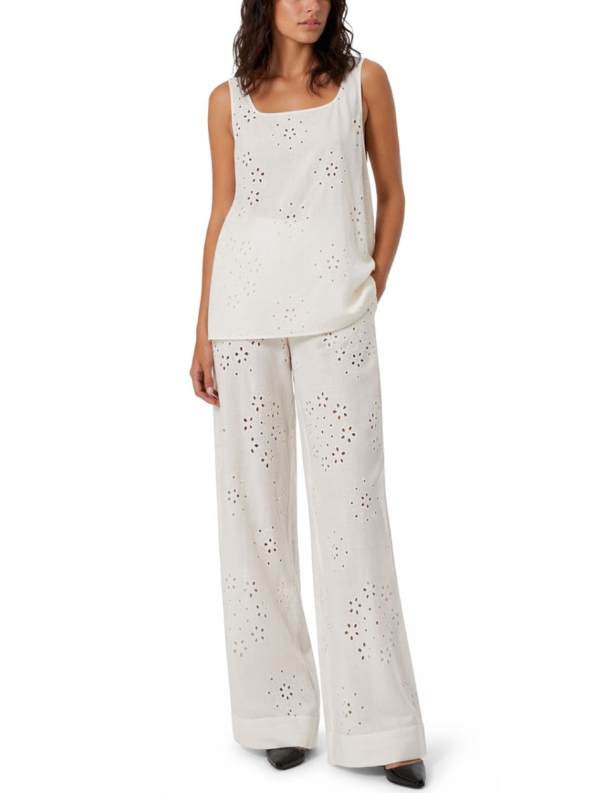 Herno Sangallo Eyelet Embroidery Wide-Leg Pants