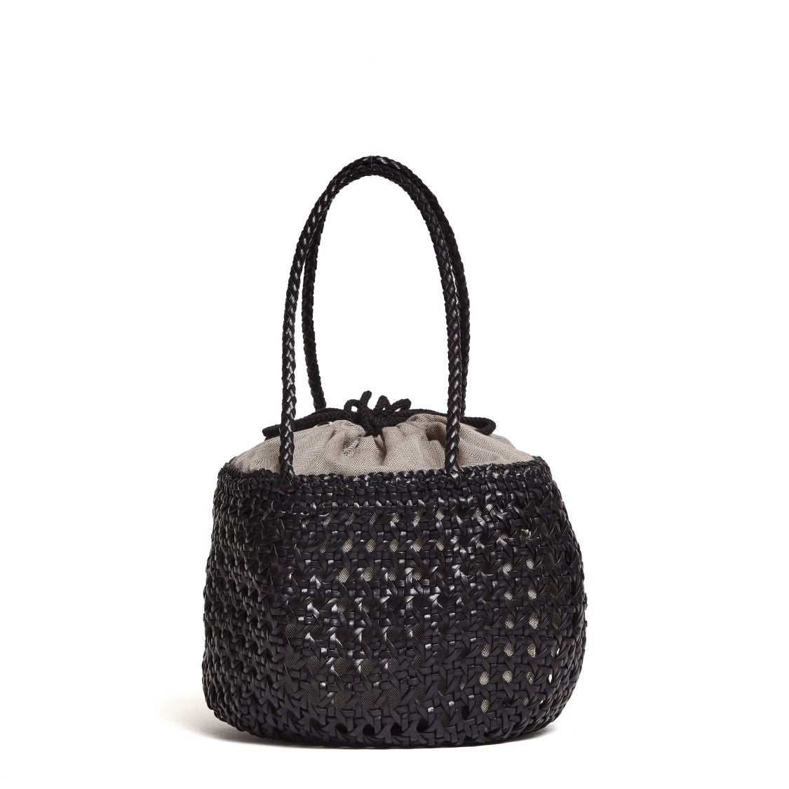Dragon Diffusion Juventus Round Perforated Cotton Woven Handbag