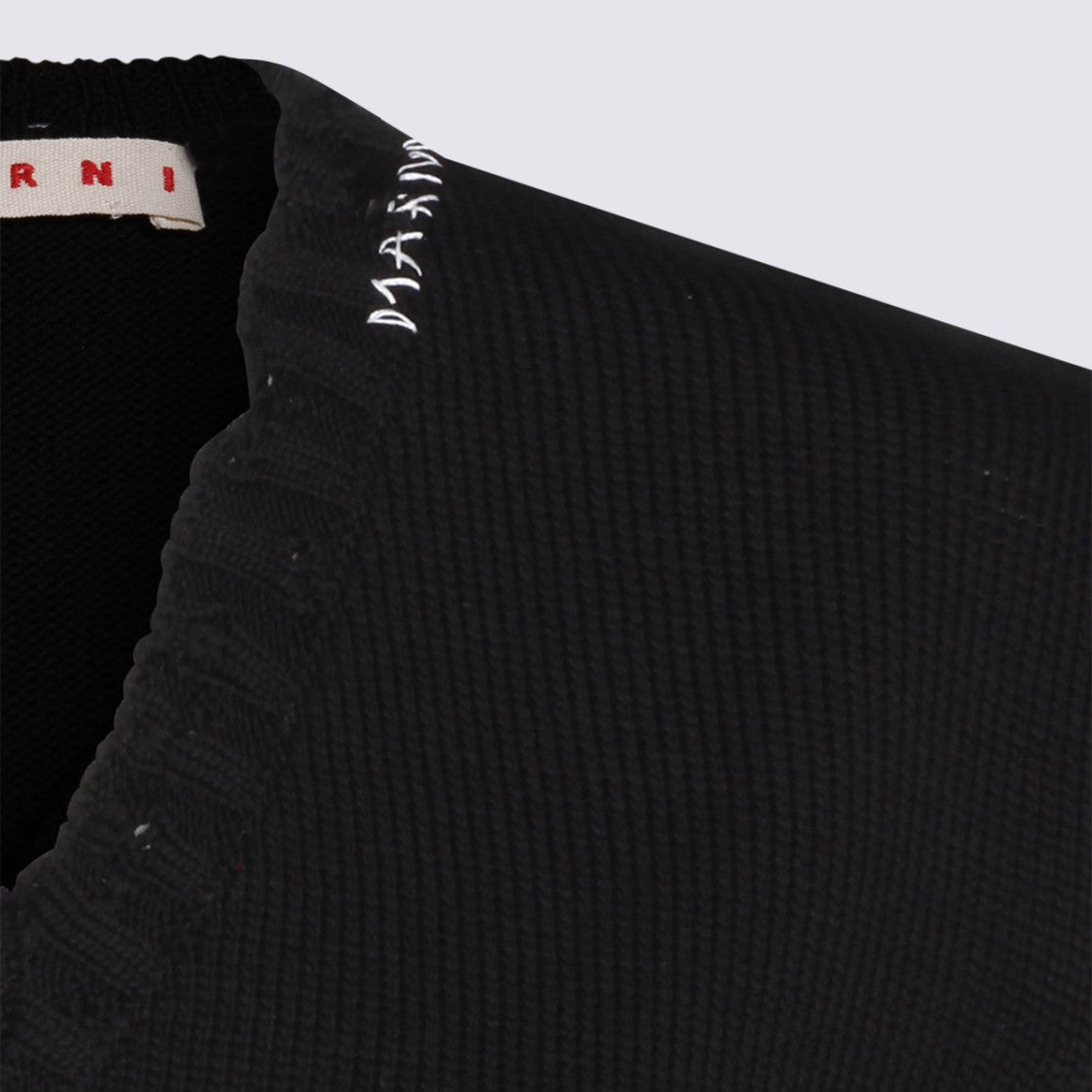 Marni Sleeveless Cropped Black Cotton Knit Top