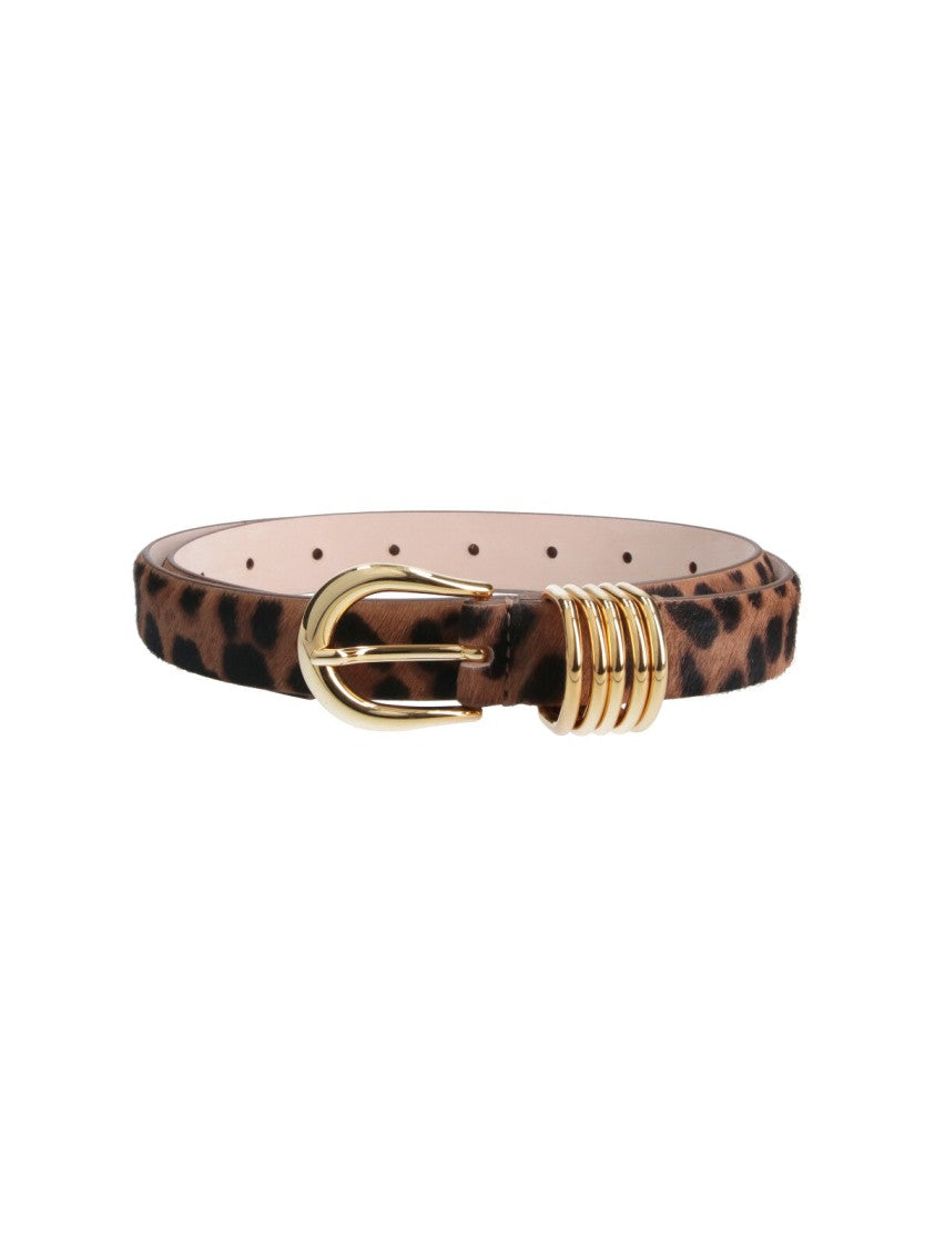 Dehanche Brown Pony Hair Animal Print Belt