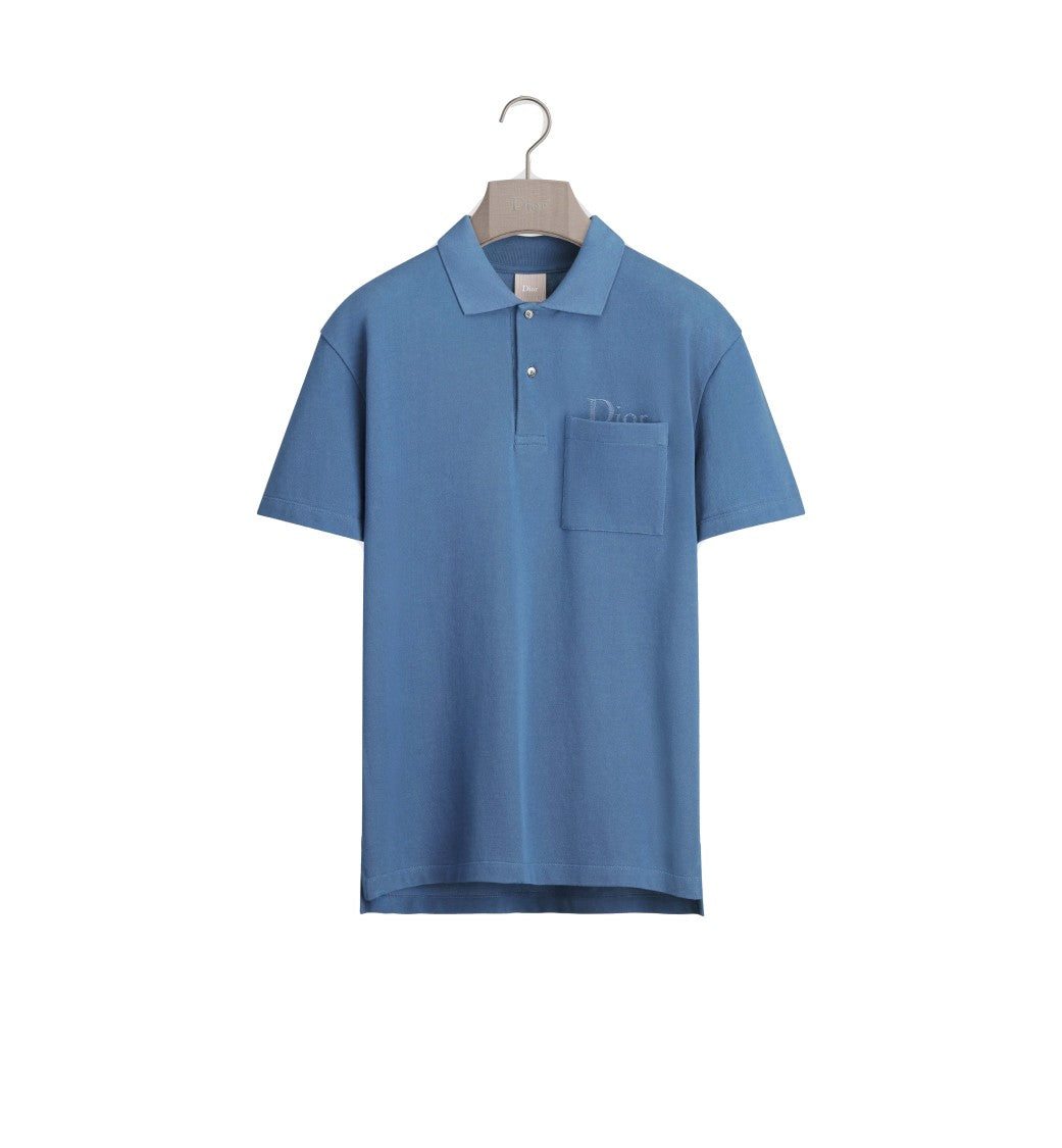 Christian Dior Textured Knit Polo Shirt With Embroidered Logo Detail