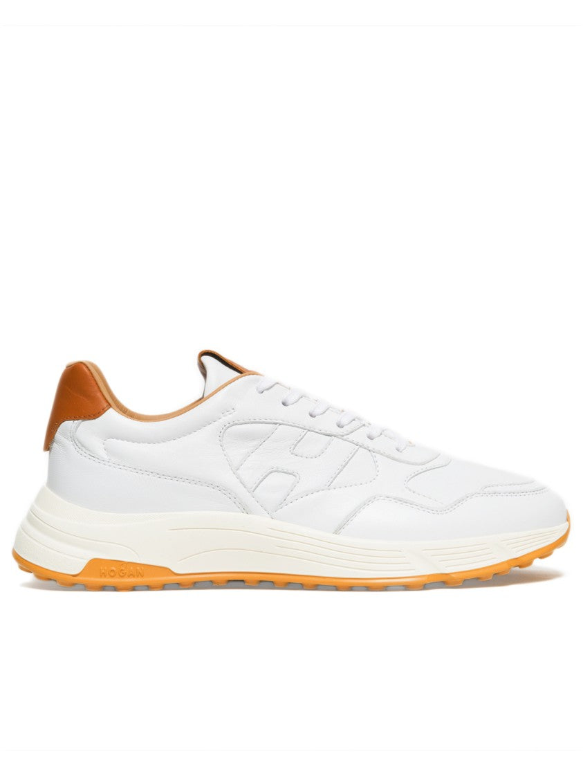 Hogan White Nappa Leather Hyperlight Sneakers
