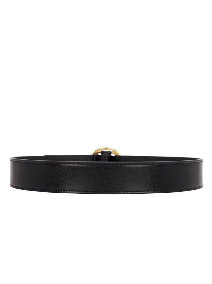 Saint Laurent Sleek Black Leather Belt
