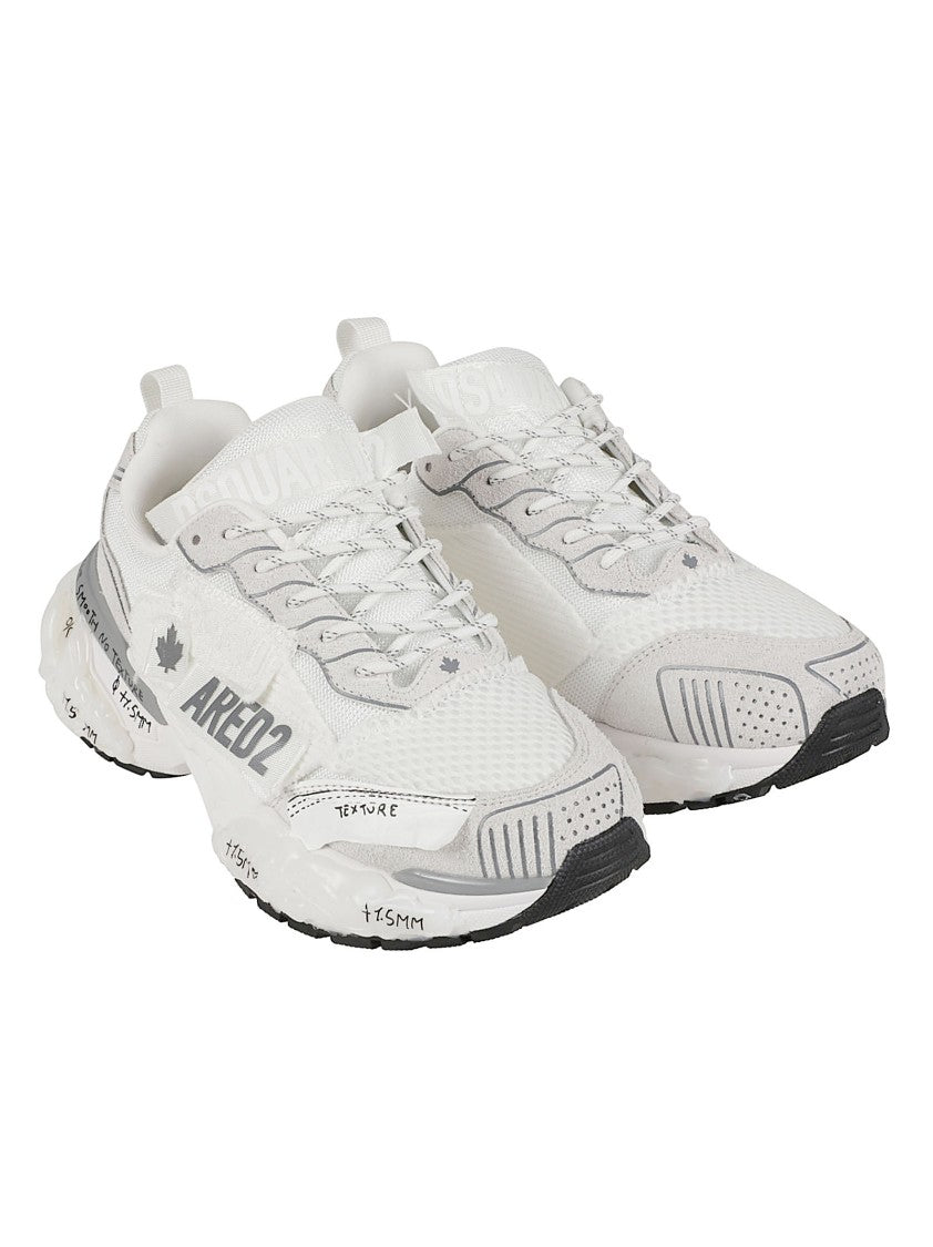 Dsquared2 Faster Mesh Upper Rubber Sole Low-Top Sneakers