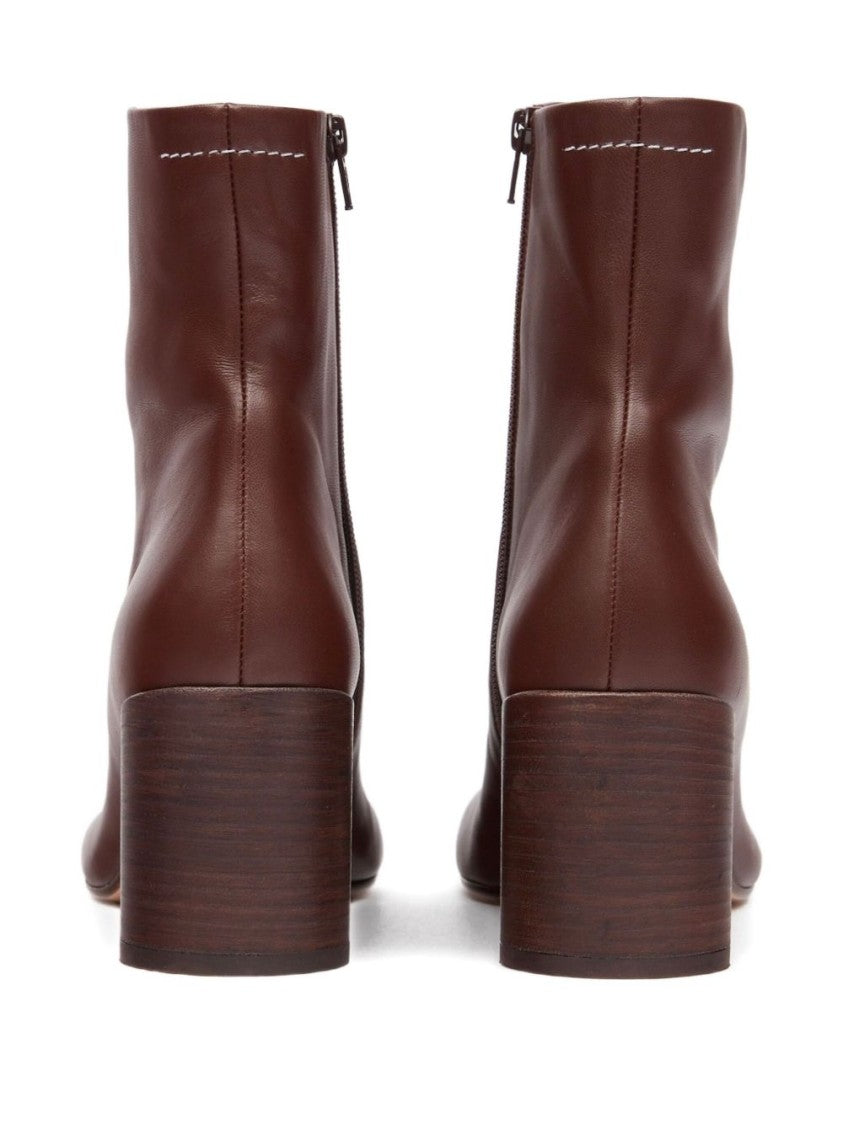Mm6 By Maison Margiela Brown Ankle Boots With Square Toe