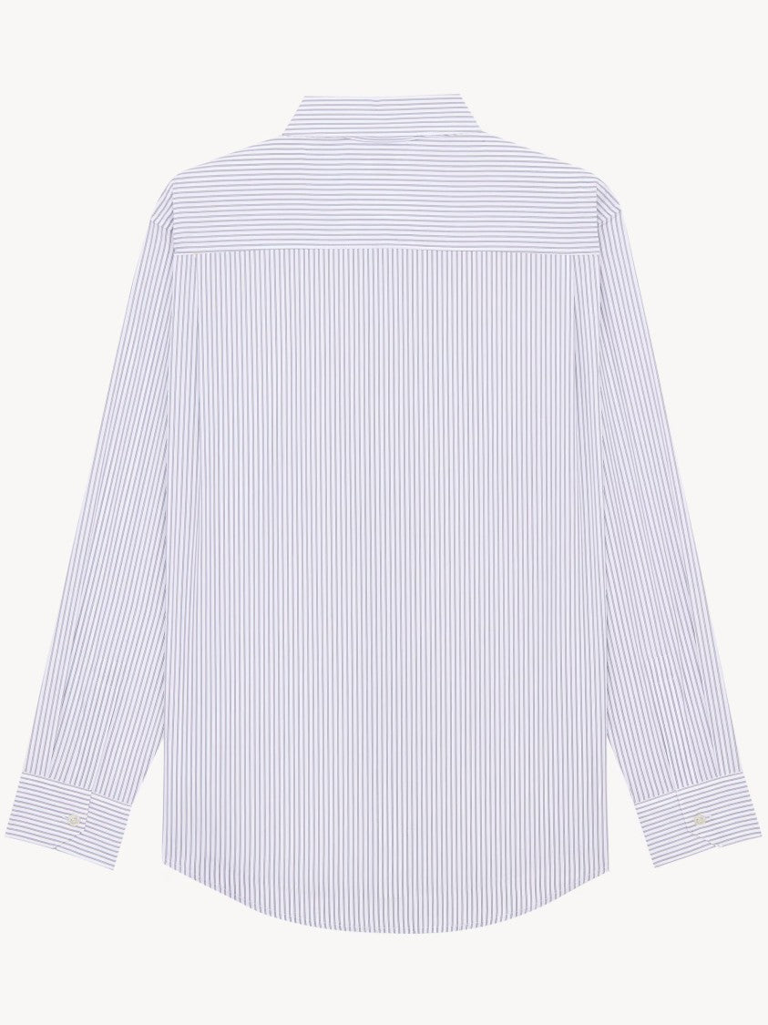 Saint Laurent Cassandre Long-Sleeve Stripe Shirt
