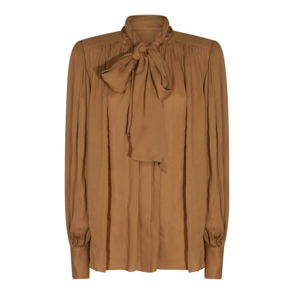 Khaite High Neck Blouse With Bow Tie