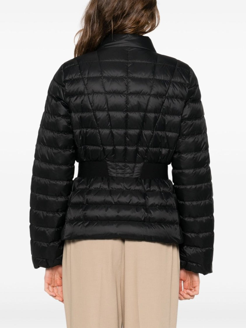 Moncler Quilted High-Collar Moncler Coat With Elastic Side Panels