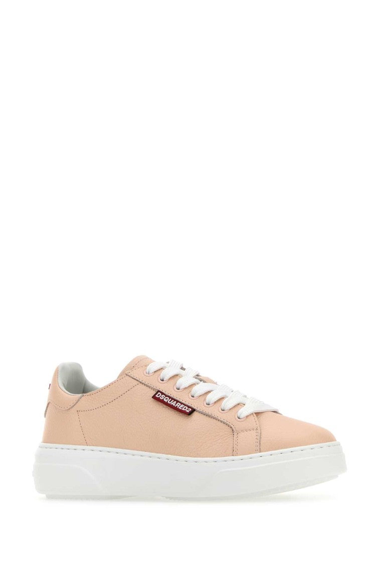 Dsquared2 Light Pink Leather Bumper Sneakers