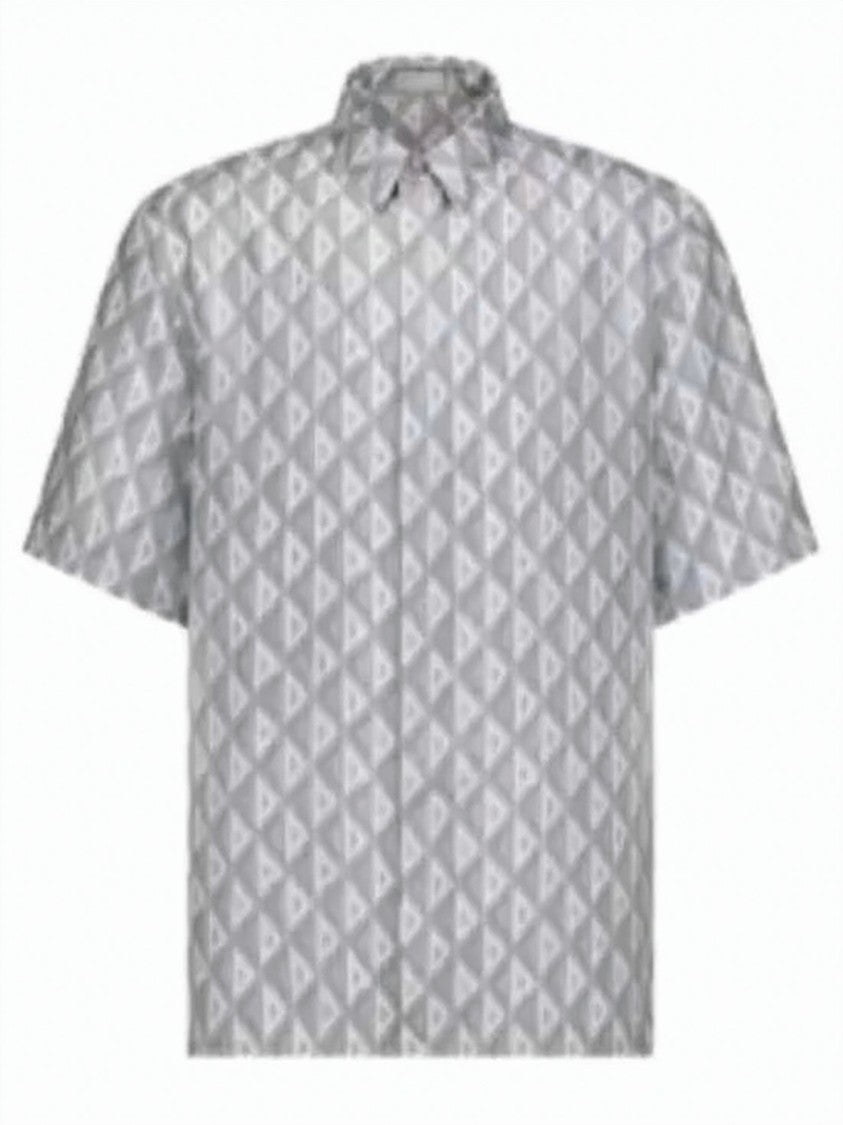 Dior Short-Sleeved Silk Shirt With Geometric Pattern
