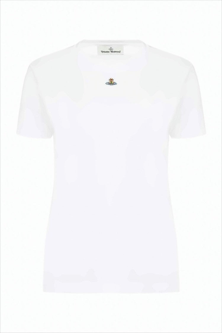 Vivienne Westwood Minimalist White Short-Sleeve T-Shirt With Iconic Emblem