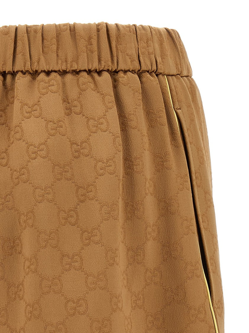 Gucci Gg Satin Shorts With Contrast Piping