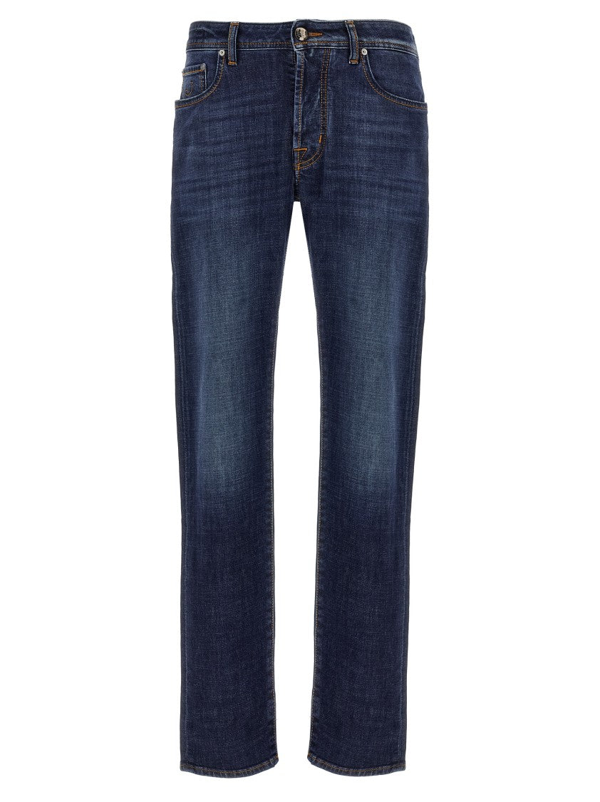 Jacob Cohen Straight Cut Stretch Cotton Jeans