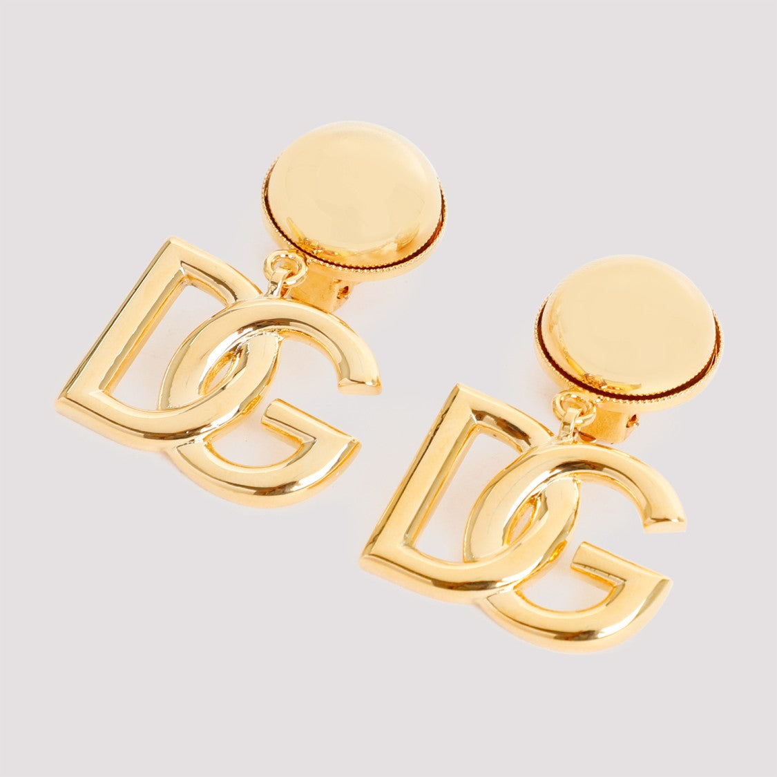 Dolce & Gabbana Gold Brass Earrings With Iconic Logo Pendant