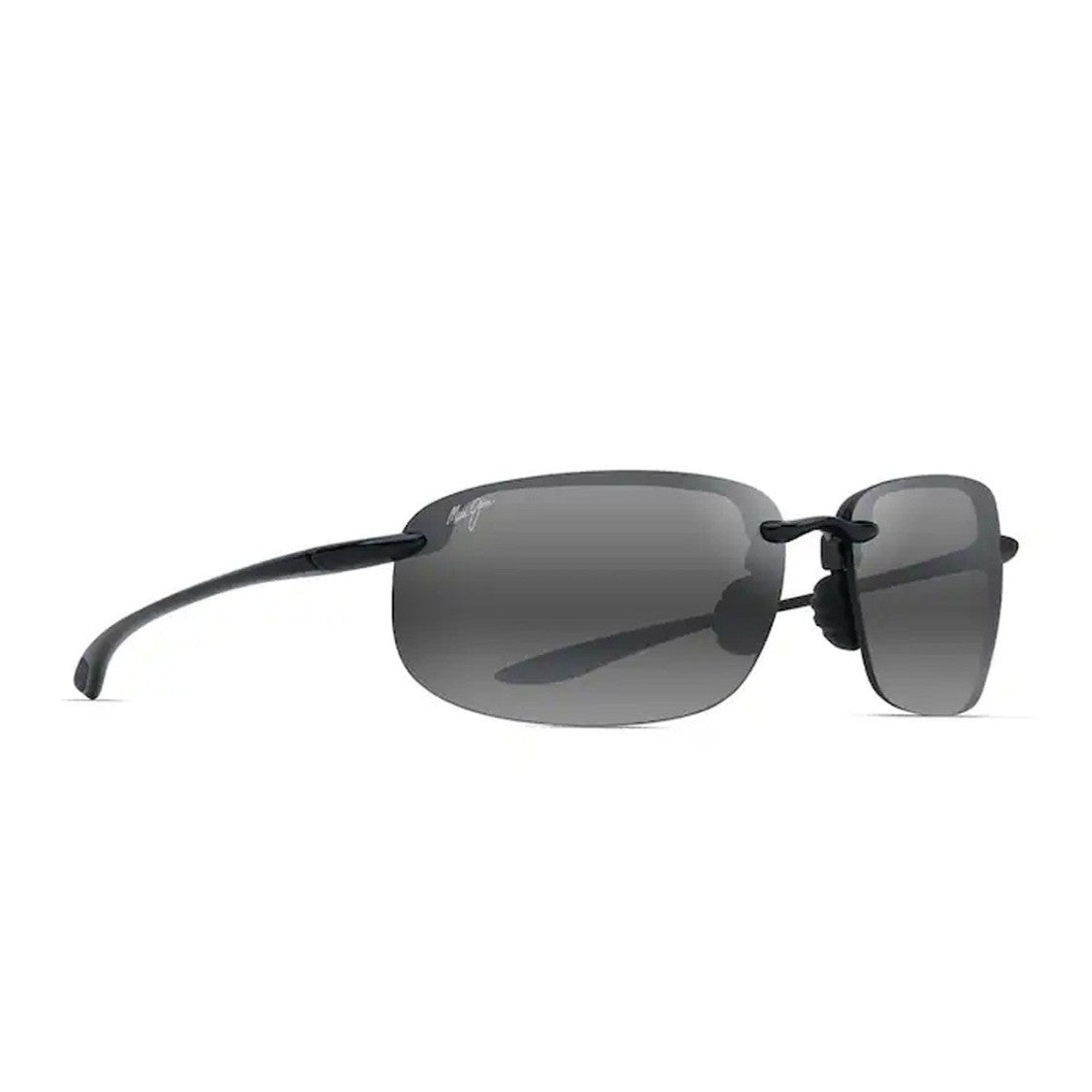 Maui Jim Black Neutral Grey Ho'okipa Xlarge Nylon Wraparound Sunglasses