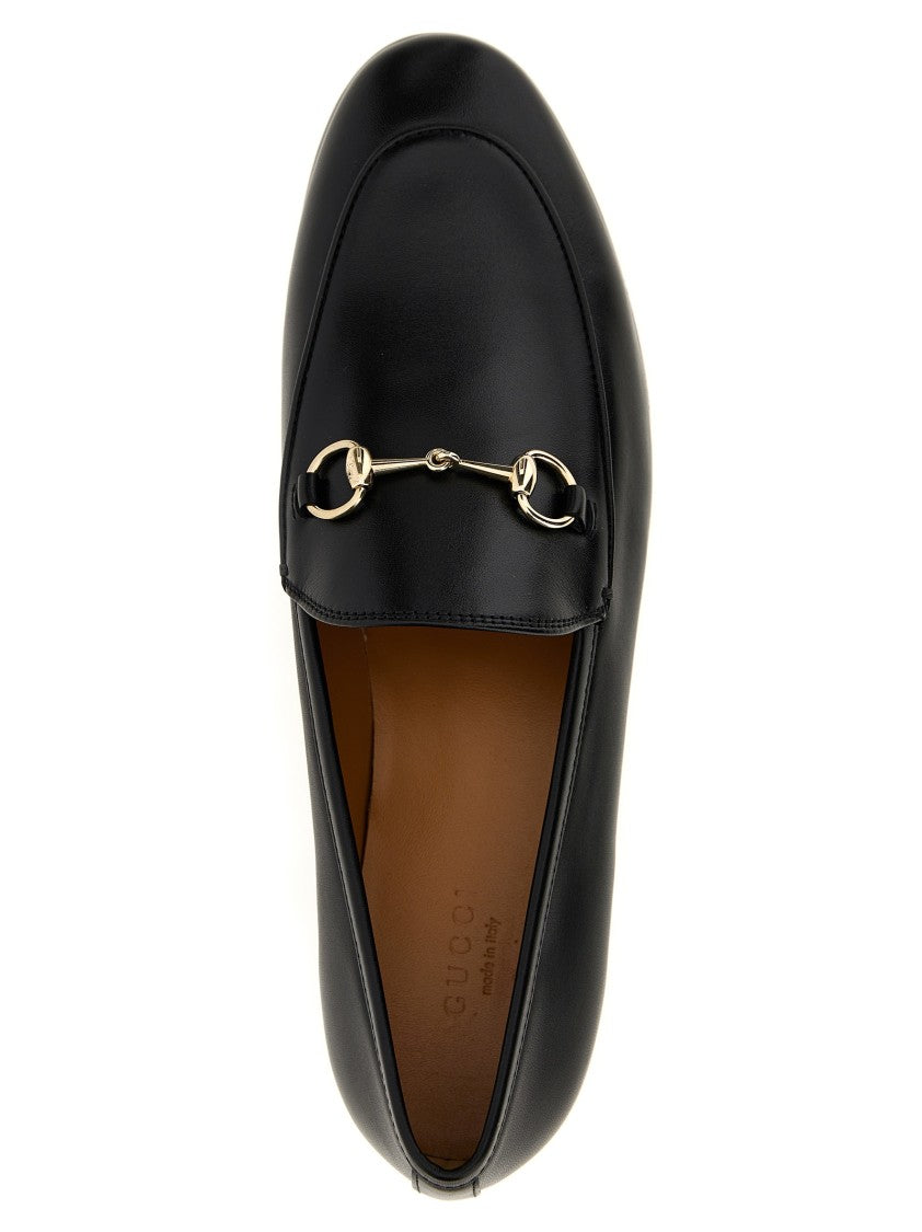 Gucci Leather Loafers With Front Metal Clamp Detail