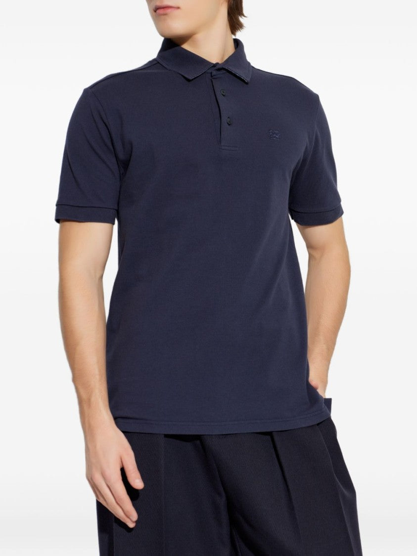 Etro Navy Polo Shirt With Classic Collar