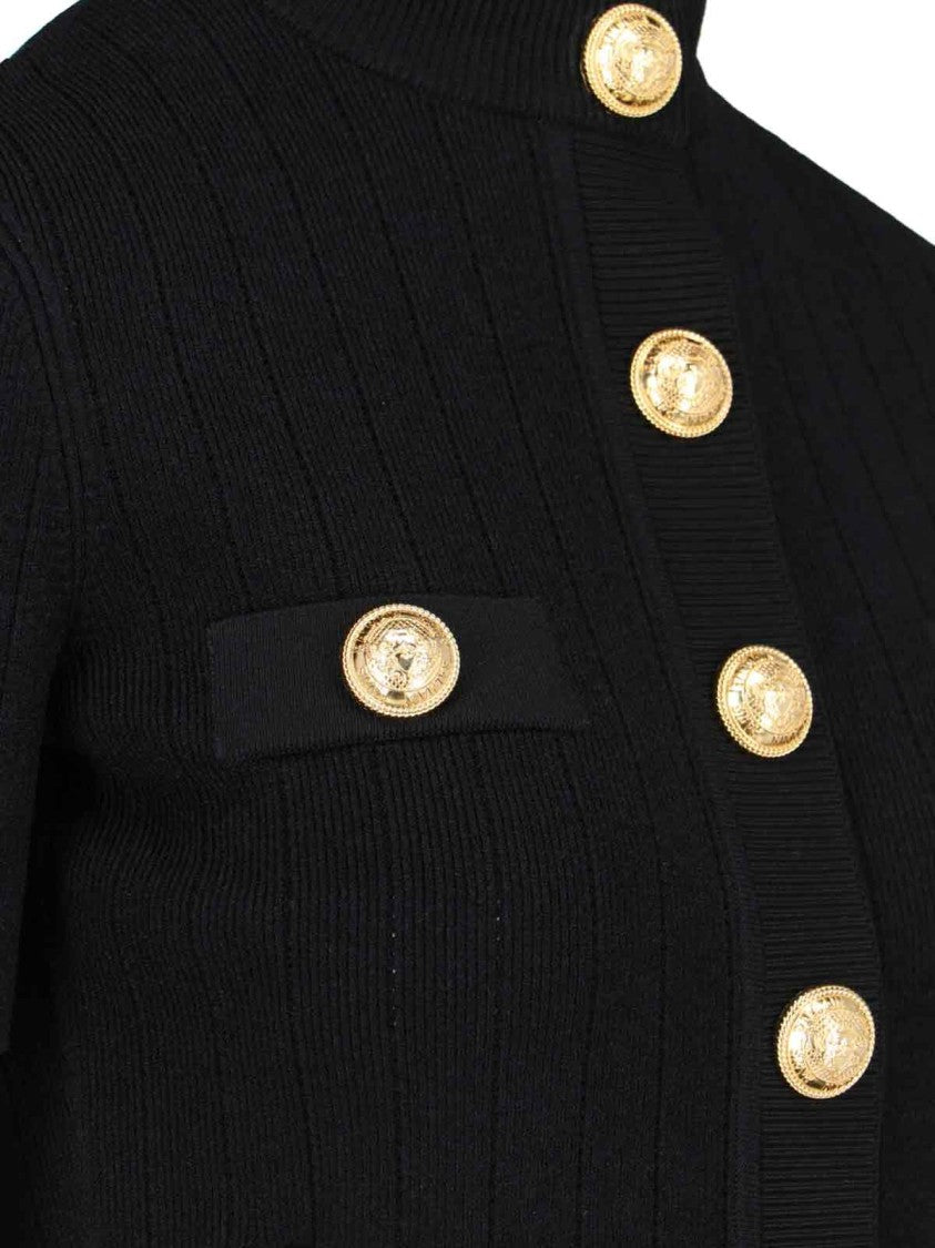 Balmain Decorative Button Cardigan – Black