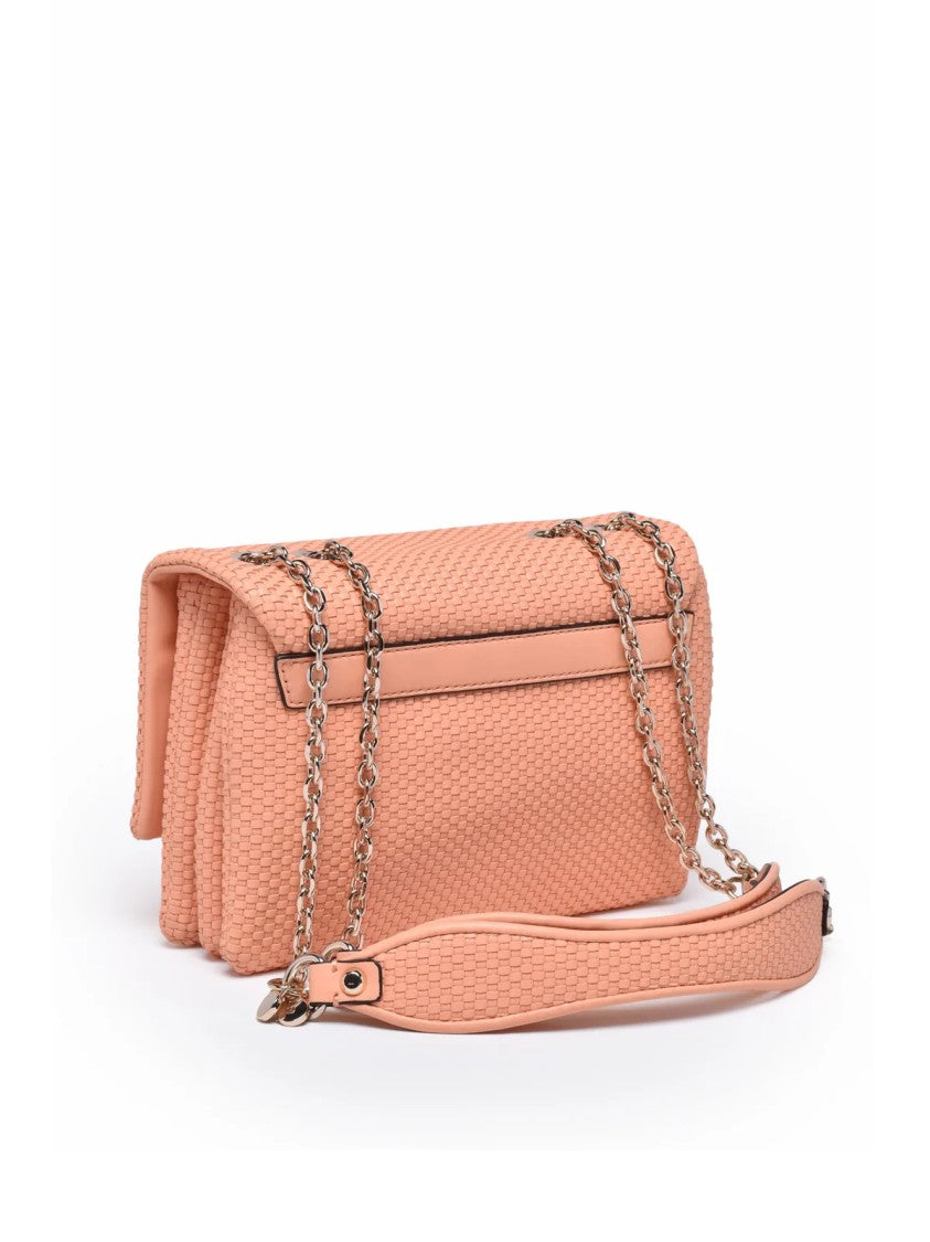 Guess Pink Polyurethane Logo Crossbody Bag