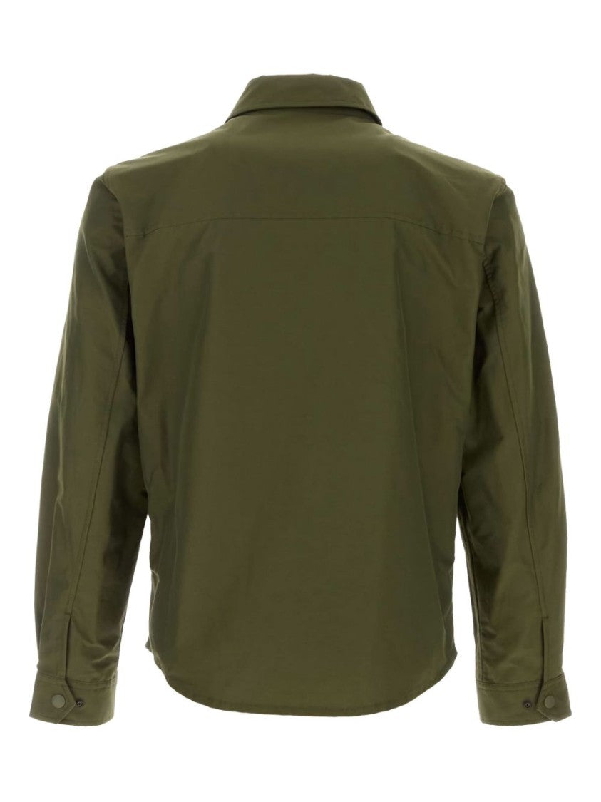 Woolrich Oversized Green Shirt With Press-Stud Fastening