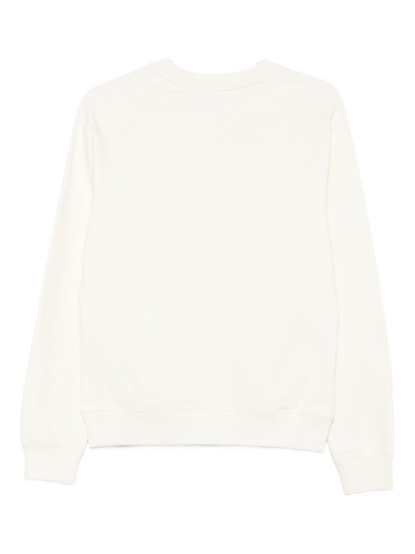 Msgm Lightweight White Sweatshirt With Bold Logo Print