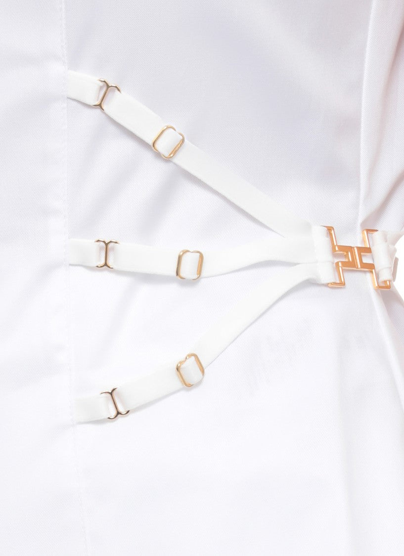 Elisabetta Franchi White Cotton Sleeveless Shirt