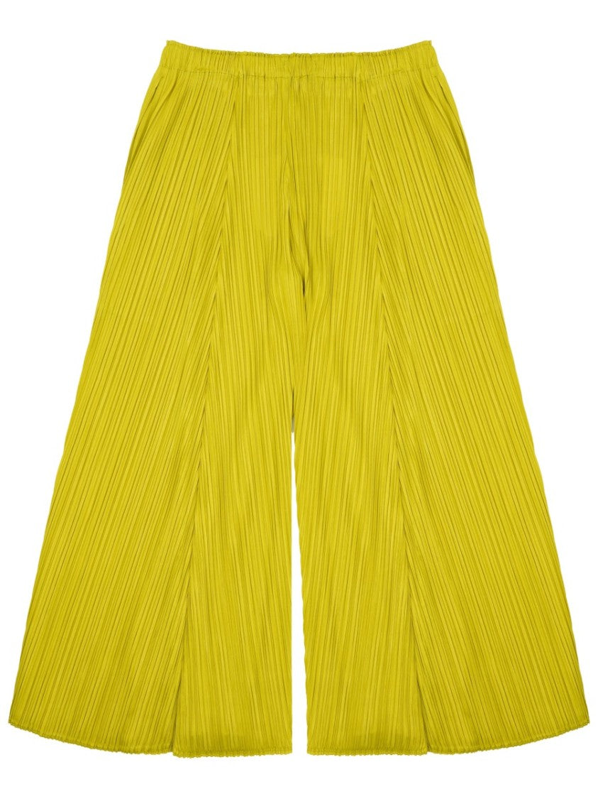Pleats Please Issey Miyake Pleated Wide-Leg Trousers With Elastic Waistband