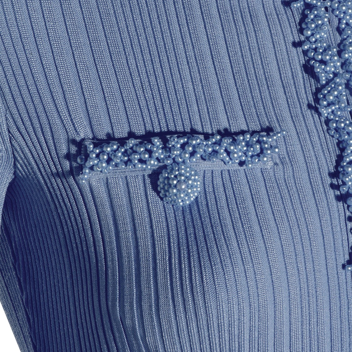 Self-Portrait Blue High-Collar Buttoned Dress