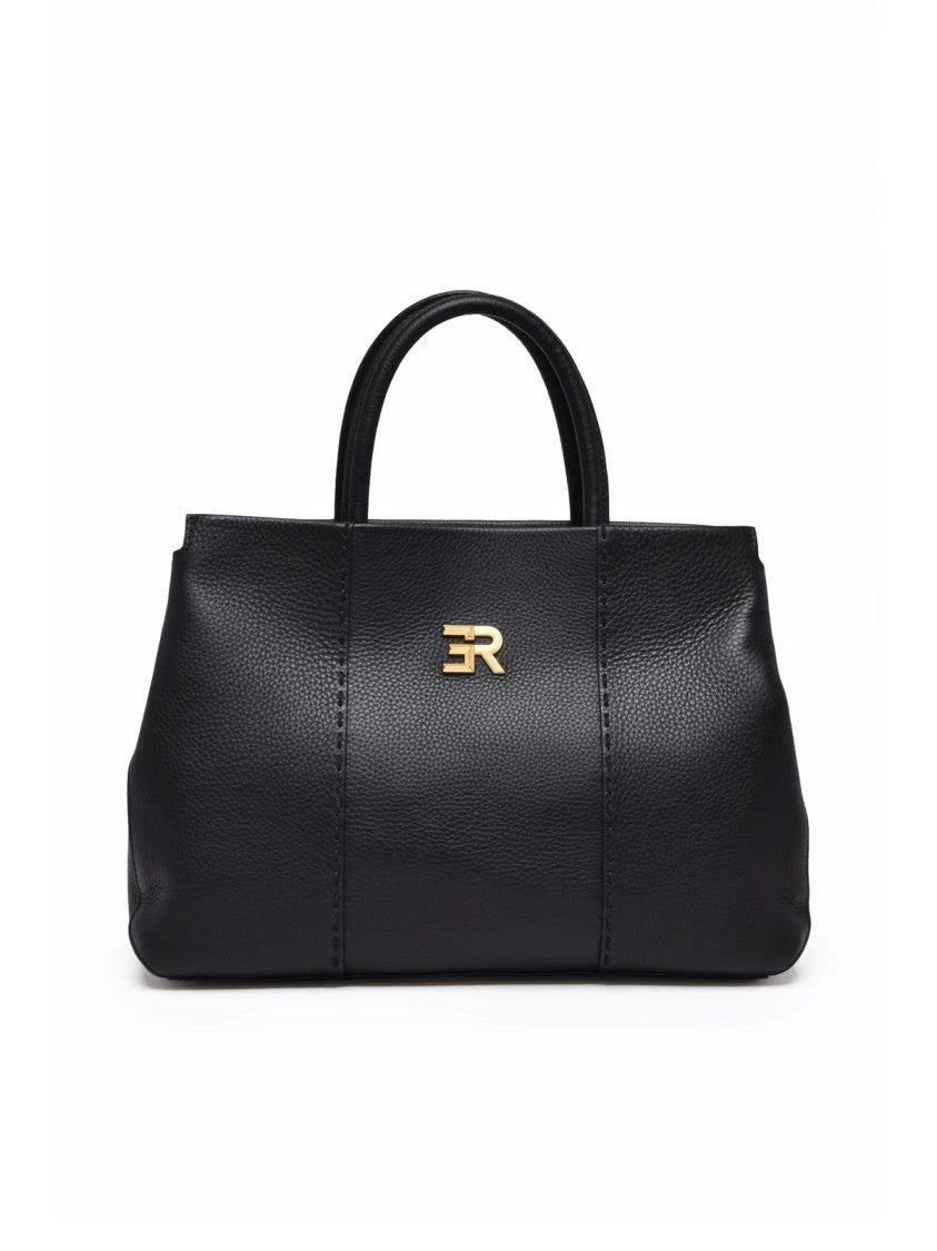 Ermanno Firenze Black Bovine Leather Arabella Handbag
