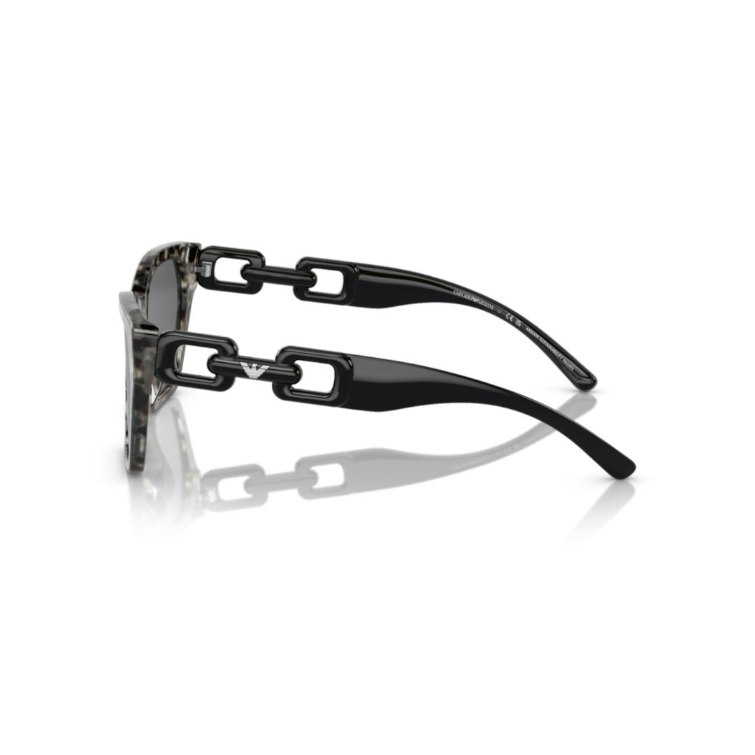 Emporio Armani 4203U Sole Cat-Eye Acetate Sunglasses With Linked Chain Temples